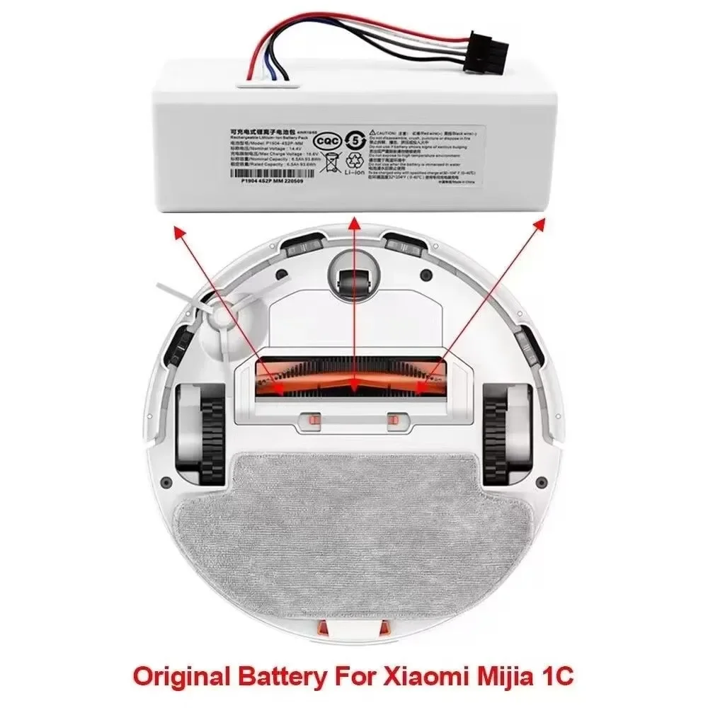 Pour Xiaomi Balayage Robot batterie/P1904-4S2P-MM (14.4V, 5200mAh) SKV4093GL, STYTJ01ZHM, XiaomiBalayage vadrouille s