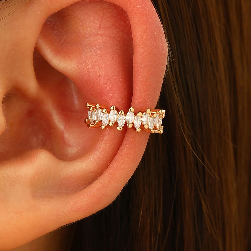 1Pc Hot Sale Horse Eye Zircon Earcuff Clips On Earring for Women Girls No Fake Piercing Cartilage Earrings Ear Ring Without Hole