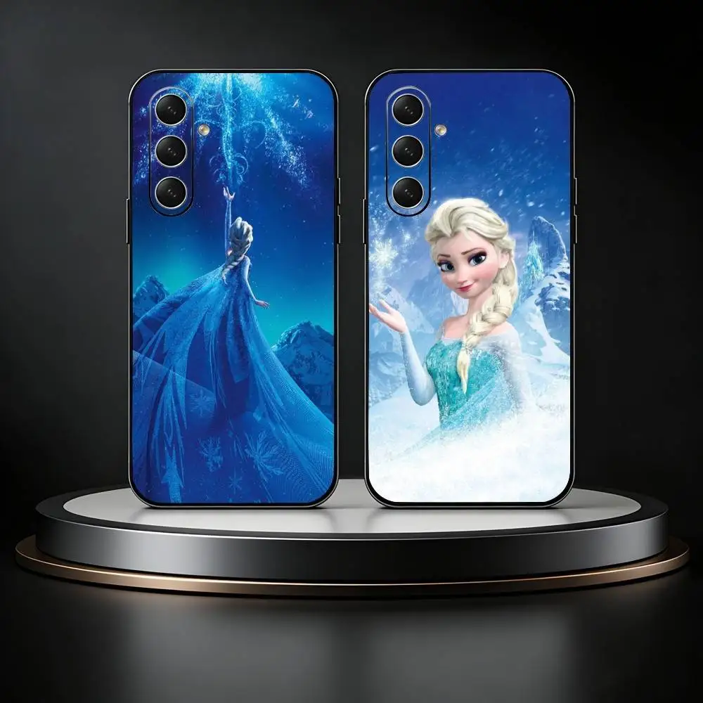 

E-Elsa Ice Magic Princess Phone Case For Samsung Galaxy A73,A21s,A22,A31,A52,A53,A71,A41Soft Black Shell