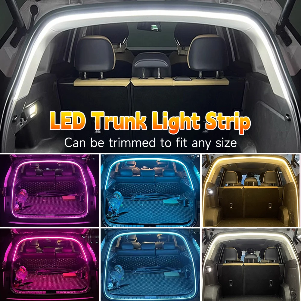2/4M voiture haute luminosité coffre éclairage lumière ambiante décoration intérieure Led sans fil détection automatique hayon bande lumineuse