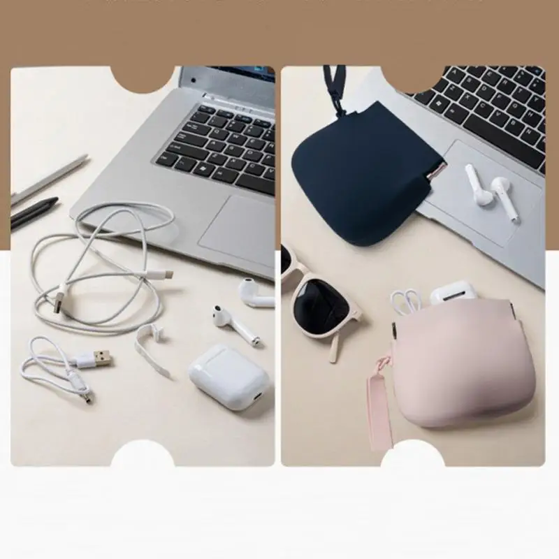 Silicone Coin Purse Keychain Small Silicone Pouch Wired Earbud Case 10x8cm/3.94x3.15 Inches Coin Holder Pouch Silicone Storage