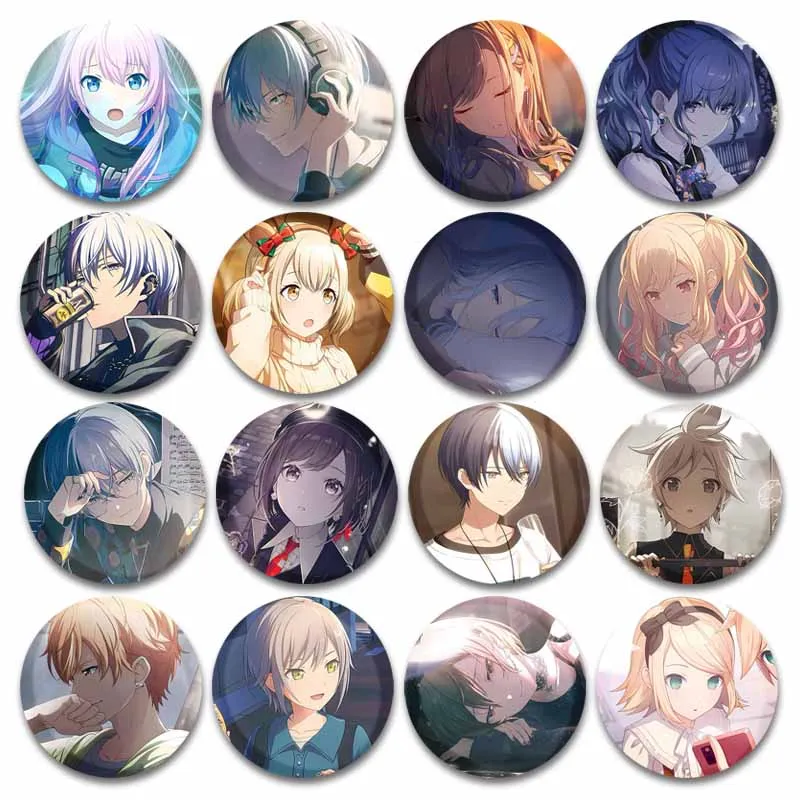Project SEKAI Anime Brooch Handmade Creative Button Pin Cartoon Shinonome Ena Yoisaki Kanade Badge Accessories Fans Collect Gift