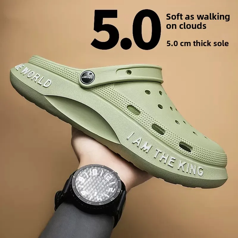 Men's Summer Outdoor Wear Anti-Slip Wear-Resistant Operating Room Sensation Head Cover Slippers Beach Sports Sandals