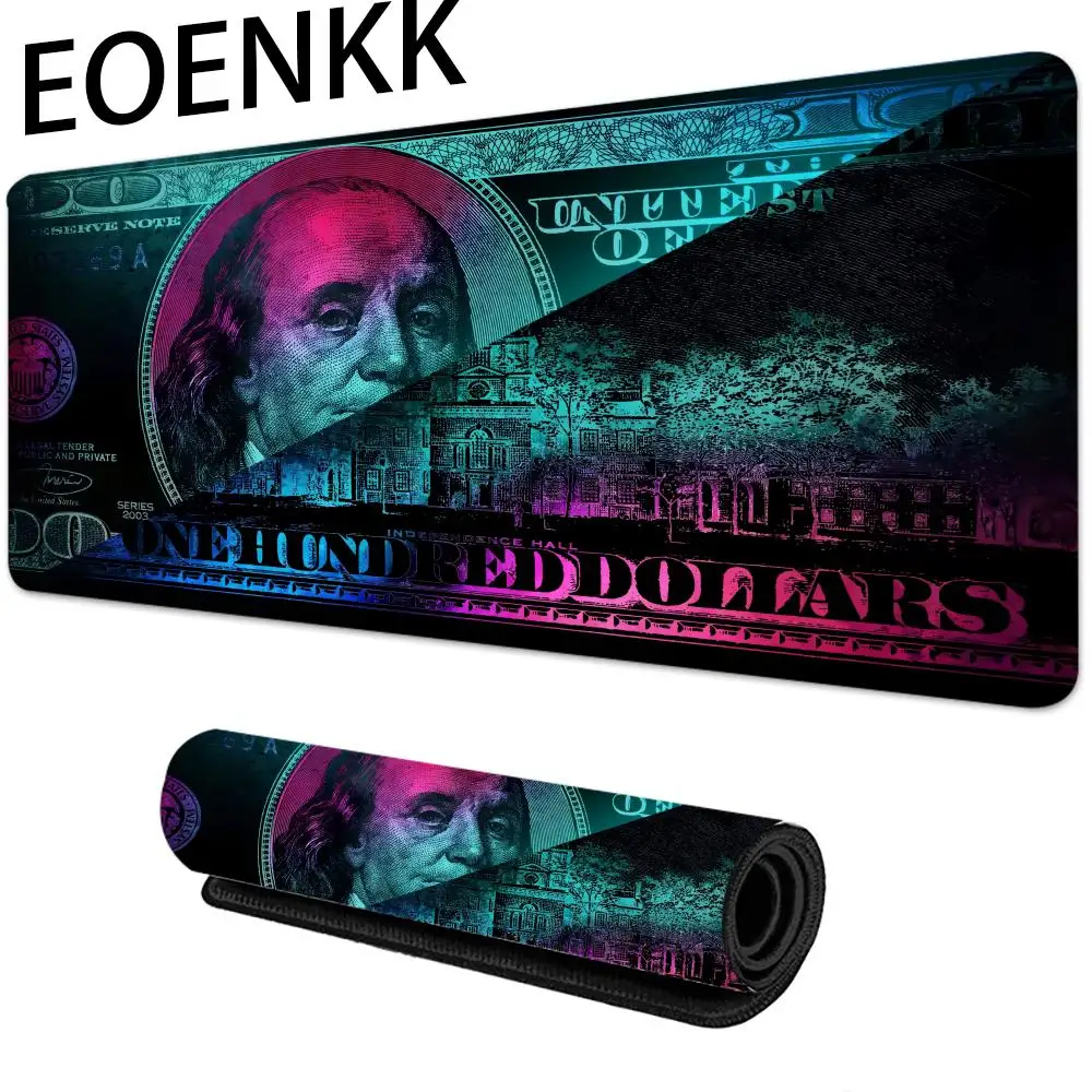 لوحة ماوس العملة، لوحة ماوس كبيرة للكمبيوتر المكتبي، مفارش طاولة ألعاب مطاطية مضادة للانزلاق، لوحة مفاتيح للألعاب، وسادات مكتب طويلة