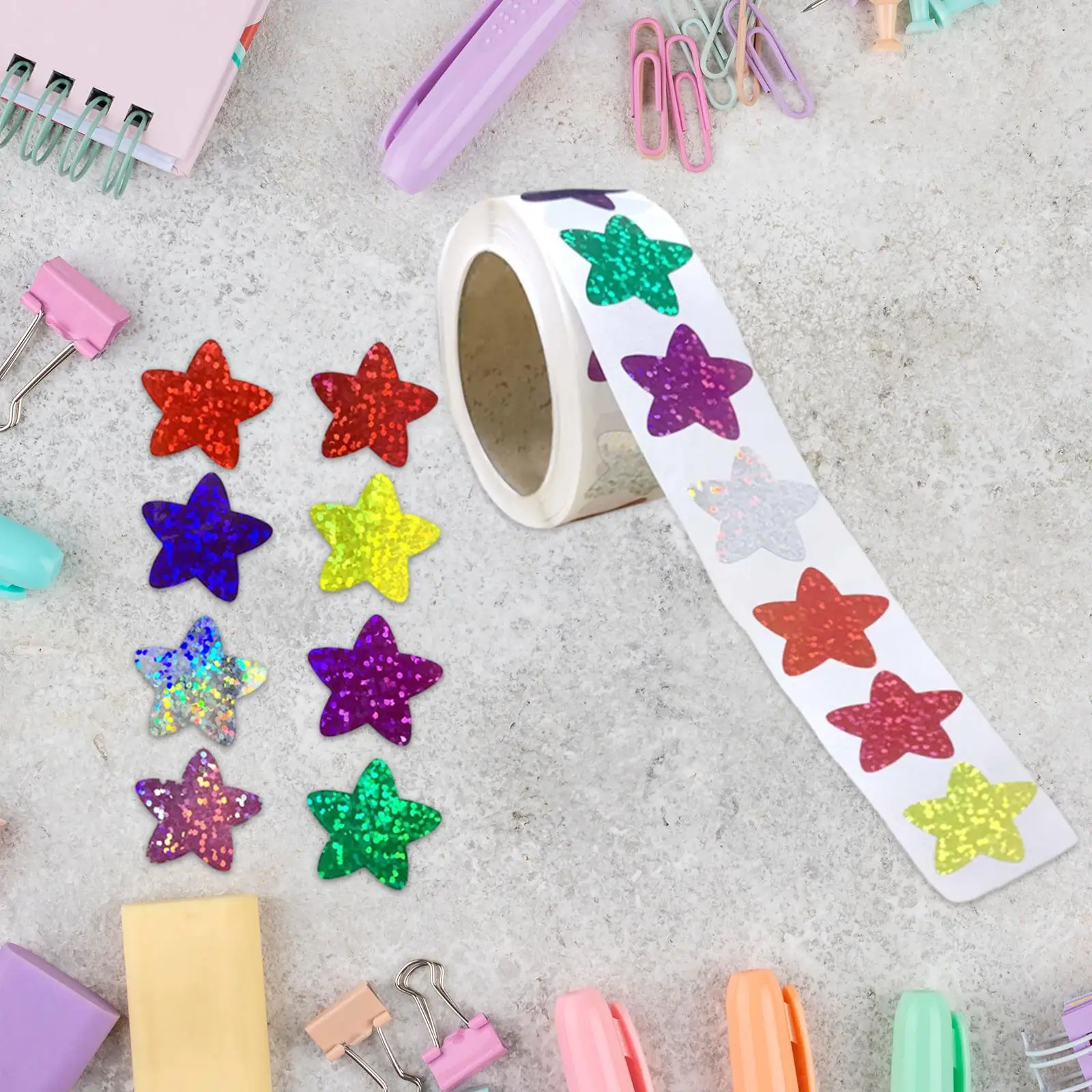 500Pcs Star Stickers 2.5cm for Boutiques Food Containers Scrapbooking