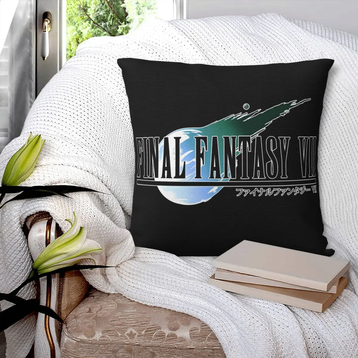 Mens Game Final Fantasy Vii Ff7 S White OTops Tees S 3 Pillowcase Cushion Black Pillow Throw Pillow Pillow Cases Customizable