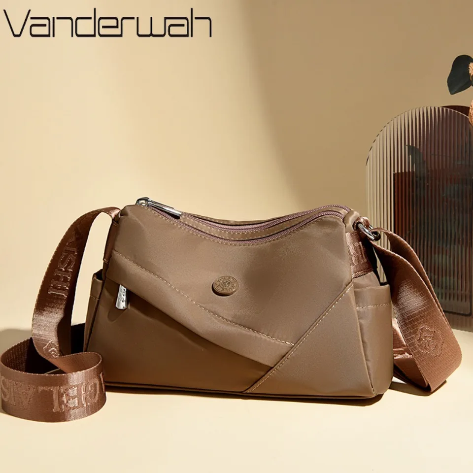 

High Quality Women's Waterproof Nylon Multilayer Crossbody Bag Ladies Large Capacity Handbag Purse Female Shoulder Bags 3 Layers