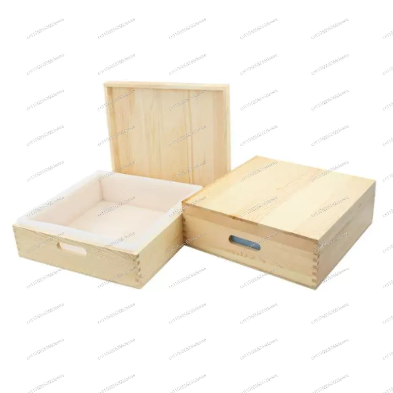 8L capacity silicone wooden box soap mold square 8kg manual refrigeration soap rendering tray with lid