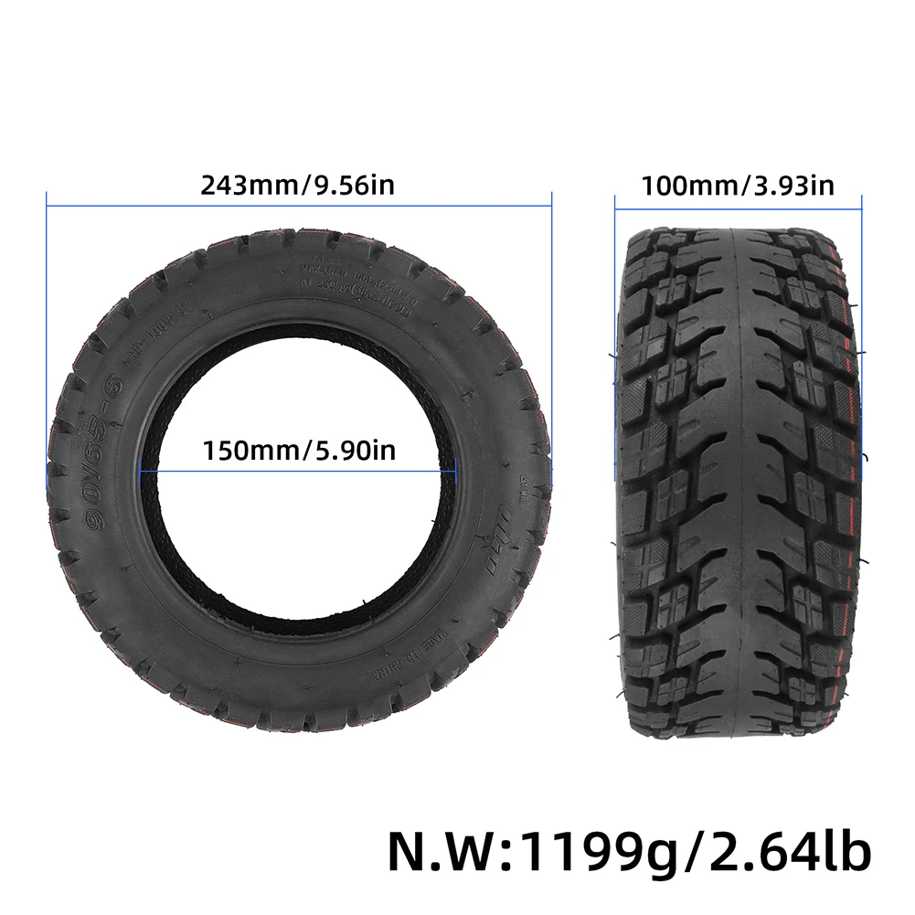 11 Inch 90/65-6 Off-Road Tubeless Tyre For Electric Scooter Balanced Car Rubber Tubeless Tire 243x243x100mm E-Scooter Car Parts