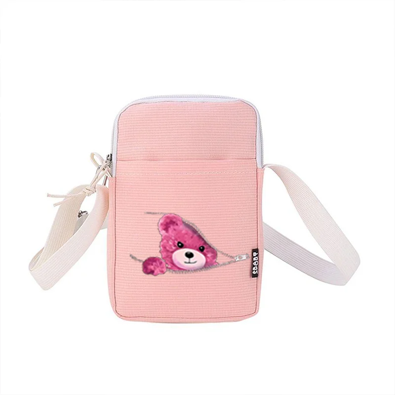 

Cute small bear patte Mobile Phone Bag Large Capacity Women's mini Shoulder bag Going Out wallet Pouch wallet Essential for