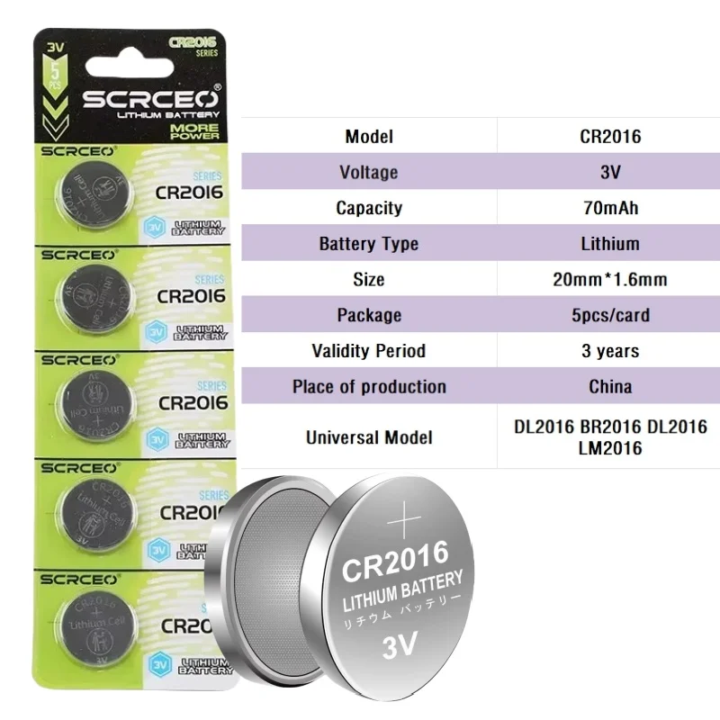 2-50pcs CR2016 3V Button Battery DL2016 Button Cell Battery BR2016 DL2016 LM2016 Coin Cell Watch Batteries for Toys Clock Remote
