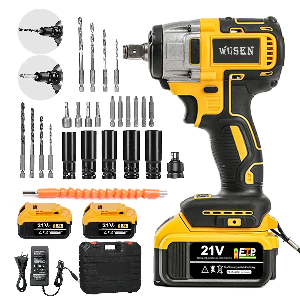 Max Power 300nm 5 Torque Model Li-ion Battery Power Tool Cordless Wrenches 20v 1/2 Inch Head impact Power wrench