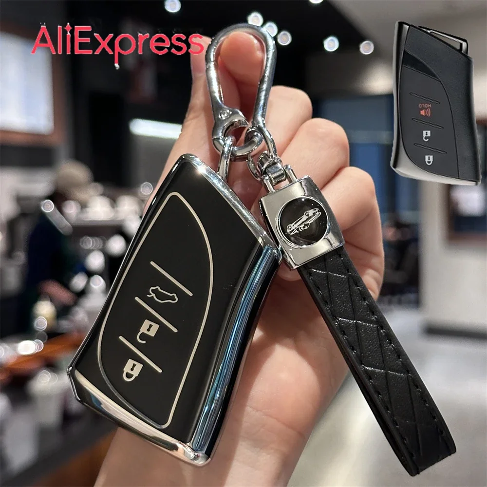 

Key Fob Cover With Car Keychain Lanyard For Lexus For RX NX Is ES GS LS RC Soft TPU Key Case Protection Shell