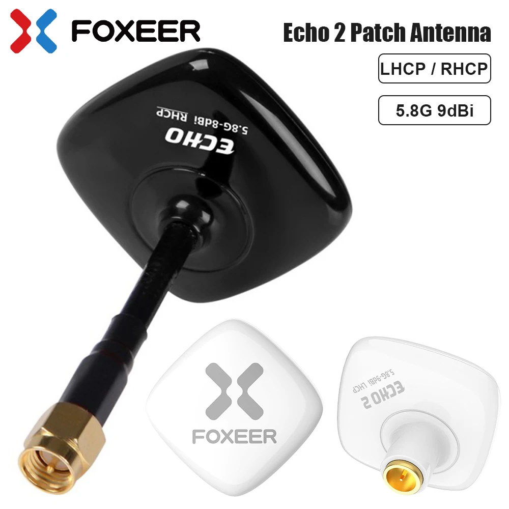 

FOXEER Echo 2 V2 5.8G 9dBi High Gain Patch Antenna LHCP RHCP for RC Airplane FPV Racing Freestyle Drones VTX VRX Goggles Monitor