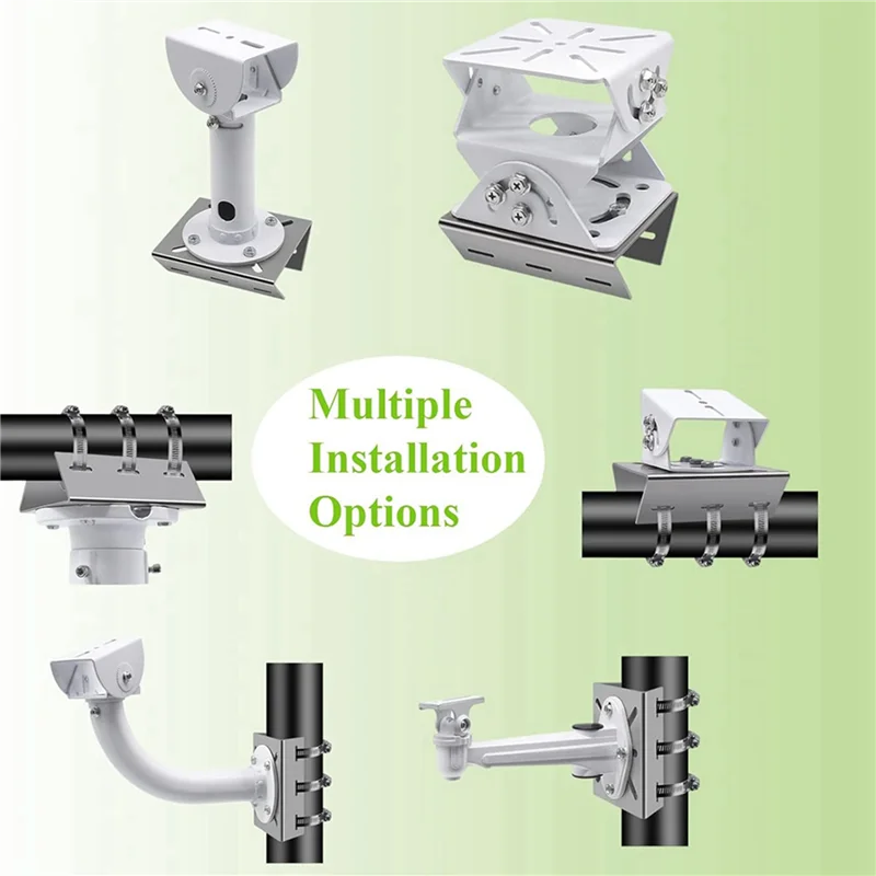 

AONEQ-4Pcs Universal Wall Mounting Bracket With 12 Loops, Stainless Steel Vertical Pole Mount Adapter For CCTV Security Camera