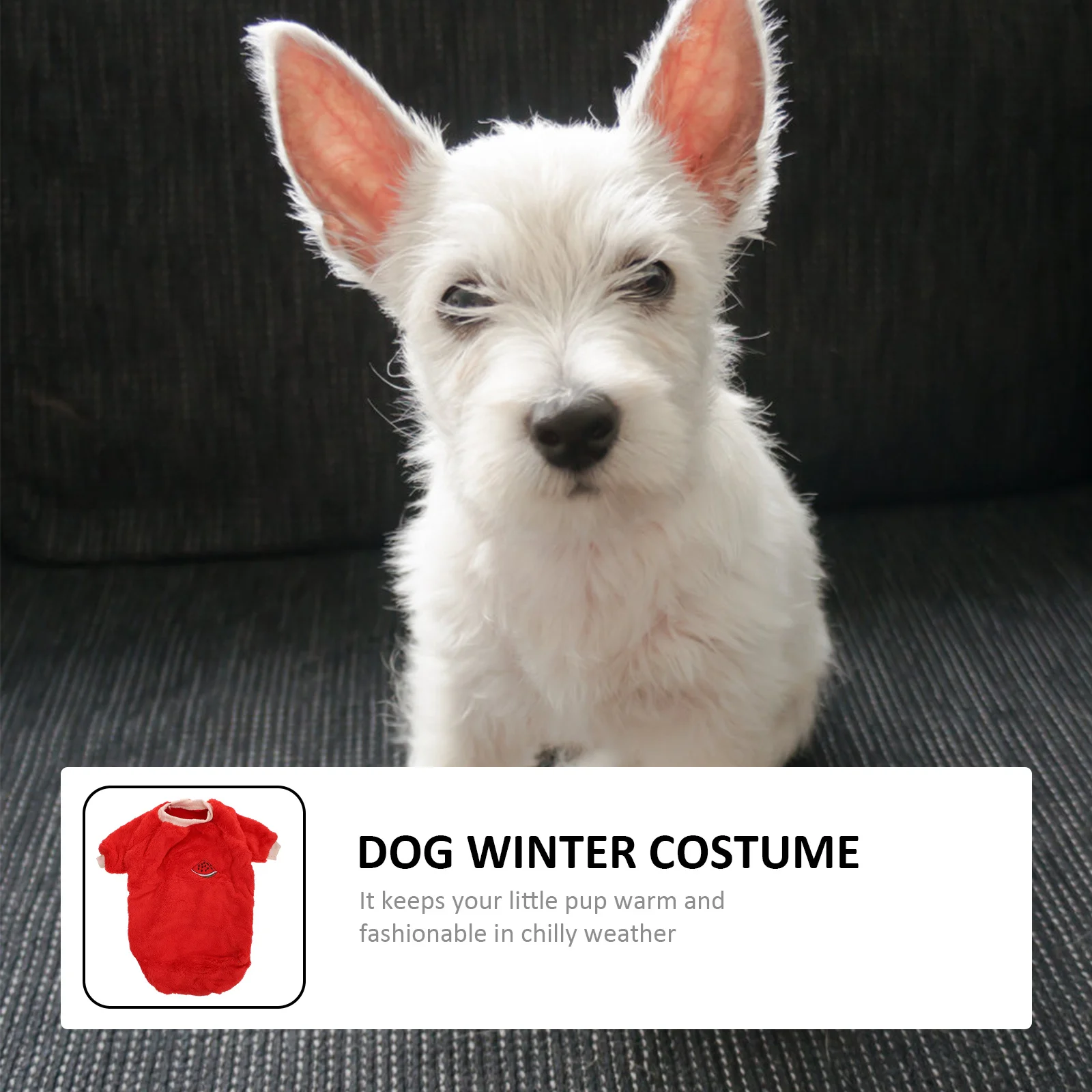 

1pc Pet Winter Coat For Small Dogs Cats, Fruit Pattern Warm Puppy Clothing, Elastic Soft Dog Costume, Holiday Gift, Dog Winter