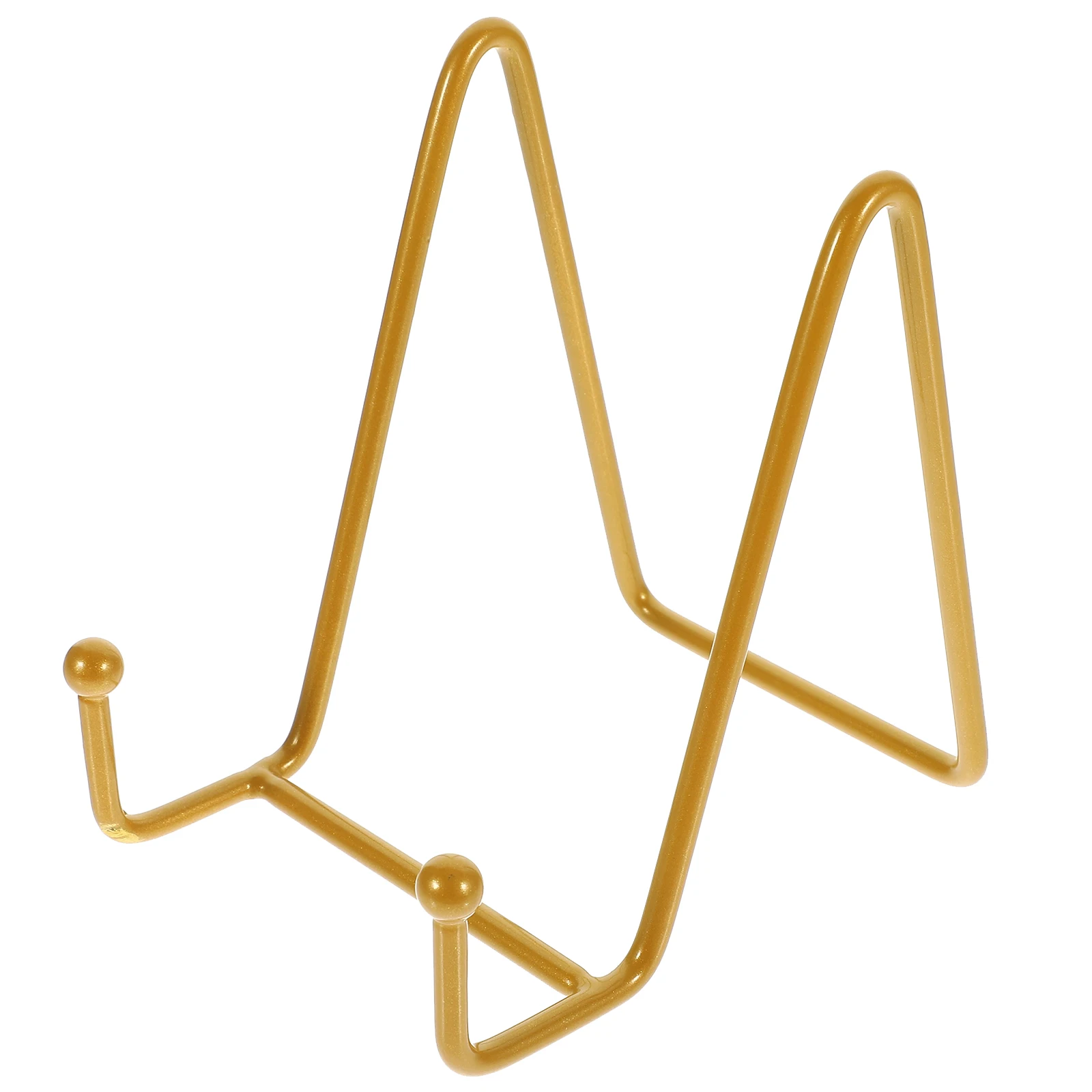 

Photo Frame Stand Kitchen Book Dish for Display Wood Plate Wire Ring Platter Holder Golden Office