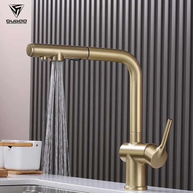 Modern Waterfall Mixer Faucet Pull out Deck Installation Filter Kitchen Faucet Chrome Finish Single Handle Bar Sink