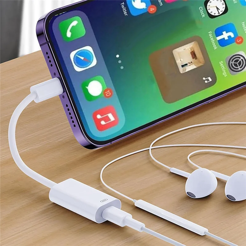 【New User Coupon】USB C Male To For Interfac Female Cable Converter Support Charging+Headphone+Call+Data Transmission For I