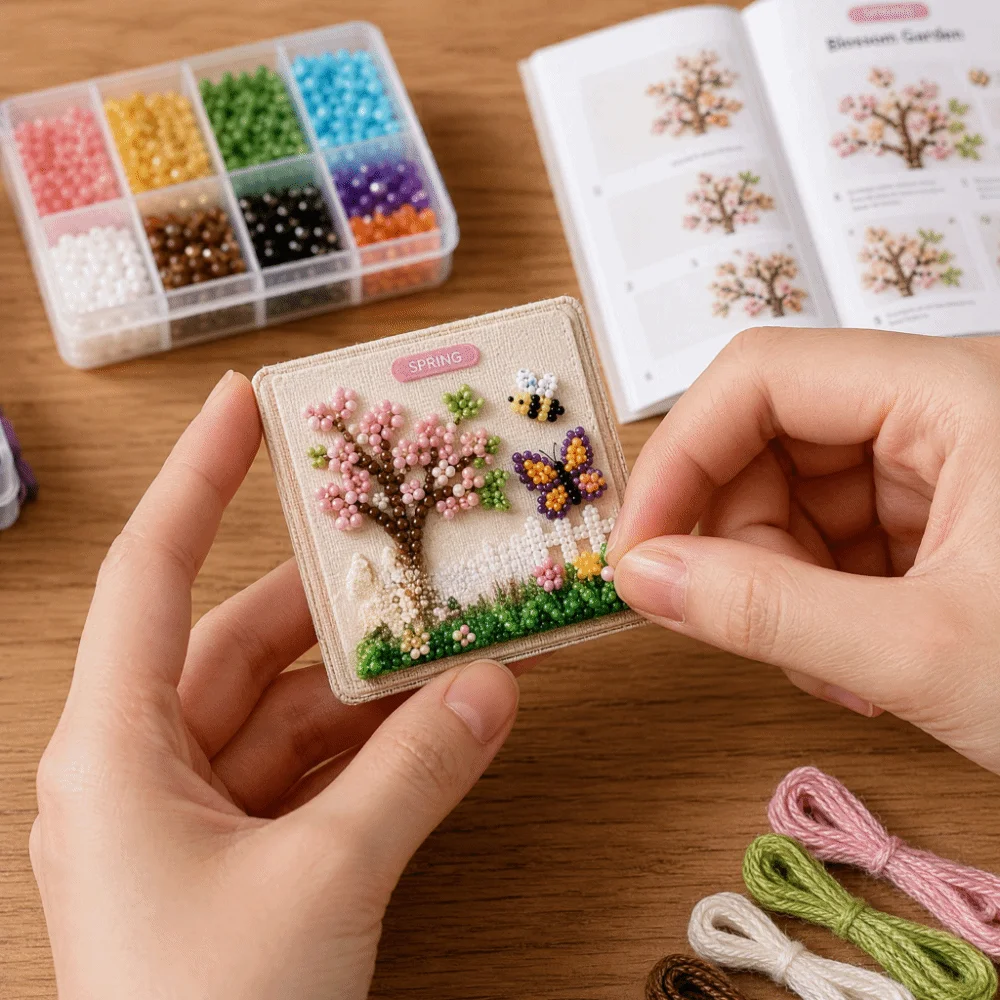 3D Beaded 3D Beaded Craft Kit Colorful Beads Easy DIY Bead Animal Craft Tiny Size Accessories Included Handmade Ornament Set