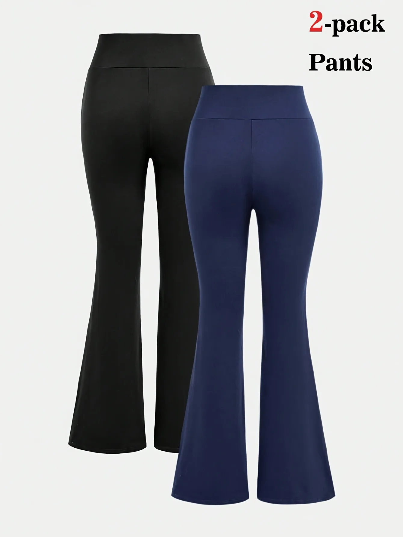 2 Pack Girls V‑Cross High Waist Flare Pants Stretchy Soft Bootcut Leggings For 6‑14Y Kids Sports Daily Casual Dance Outfits