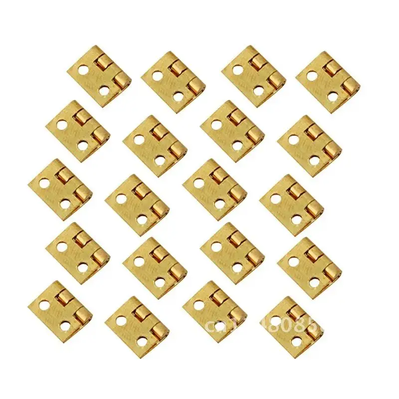 20pcs Small Mini Gold Silver Metal Hinge For 1/12 House Miniature Cabinet Furniture Fittings For Cabinets Home Hardware 10*8mm