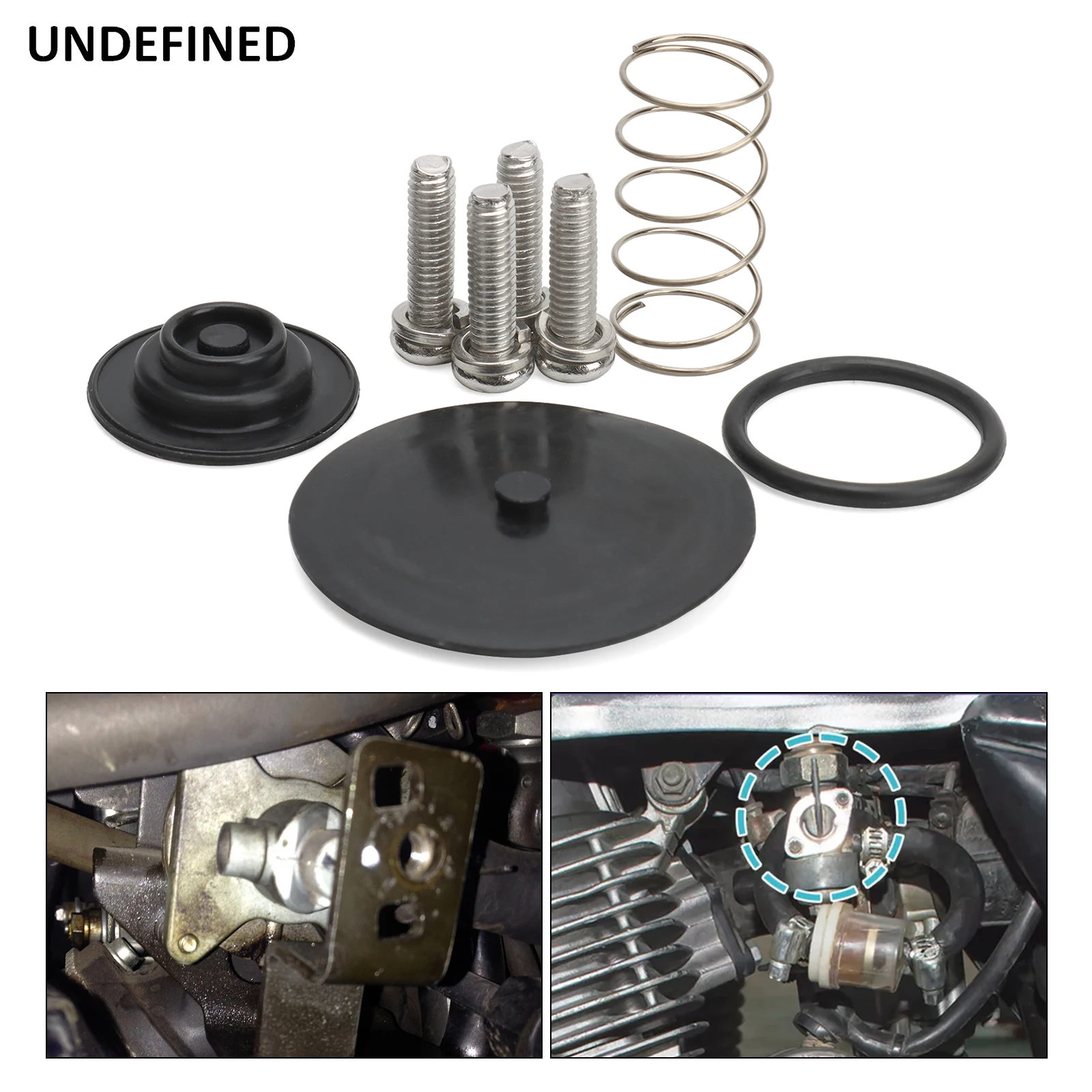 

Motorcycles Black Vacuum Fuel Valve Petcock Rebuild Kit For Harley BIG TWINS 1994-2001 61200-97 Diaphragm Service Kit