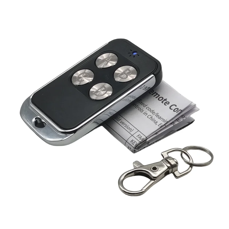 433MHz Auto-Cloning Remote Control, 4-Button Universal Duplicator for Garage Door & Rolling Shutter