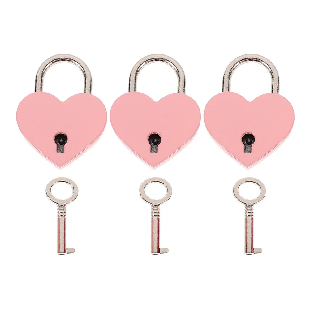 Heart Shaped Small Padlock Keyed Mini Love Locks for Diary Book Jewelry Box Luggage Storage Decorative Locks