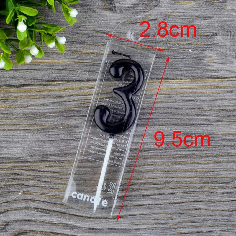 1 PC Cake Candles Black Number 0-9 Birthday Candles Festive Party Decor Birthday Party Cake Decoration Number Candles