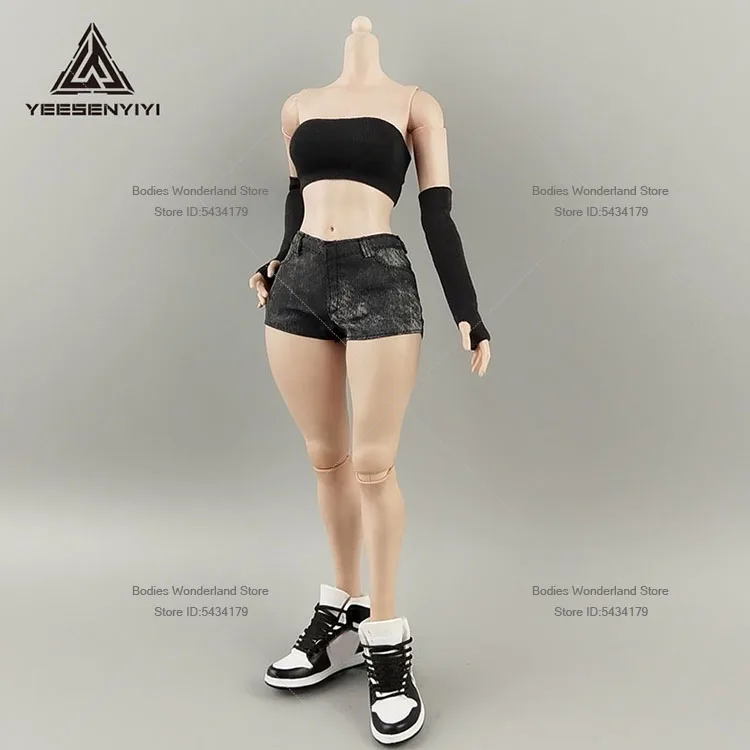 ในสต็อก 1/6 Scale ทหารหญิงสั้นชุดจีบกระโปรงกางเกงเสื้อผ้าชุดสําหรับ At202 12 นิ้วรูปตุ๊กตา