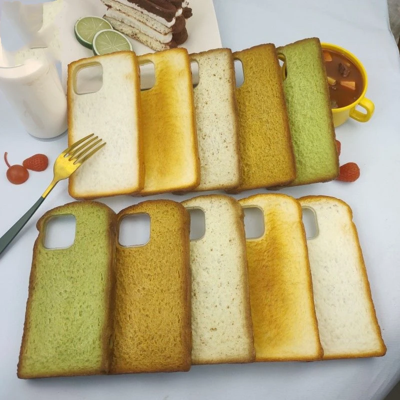 3D Foodie Matcha Buckwheat Toast Phone Case Suitable for Iphone 1415 Promax Niche Anti Drop Protective Funny Case