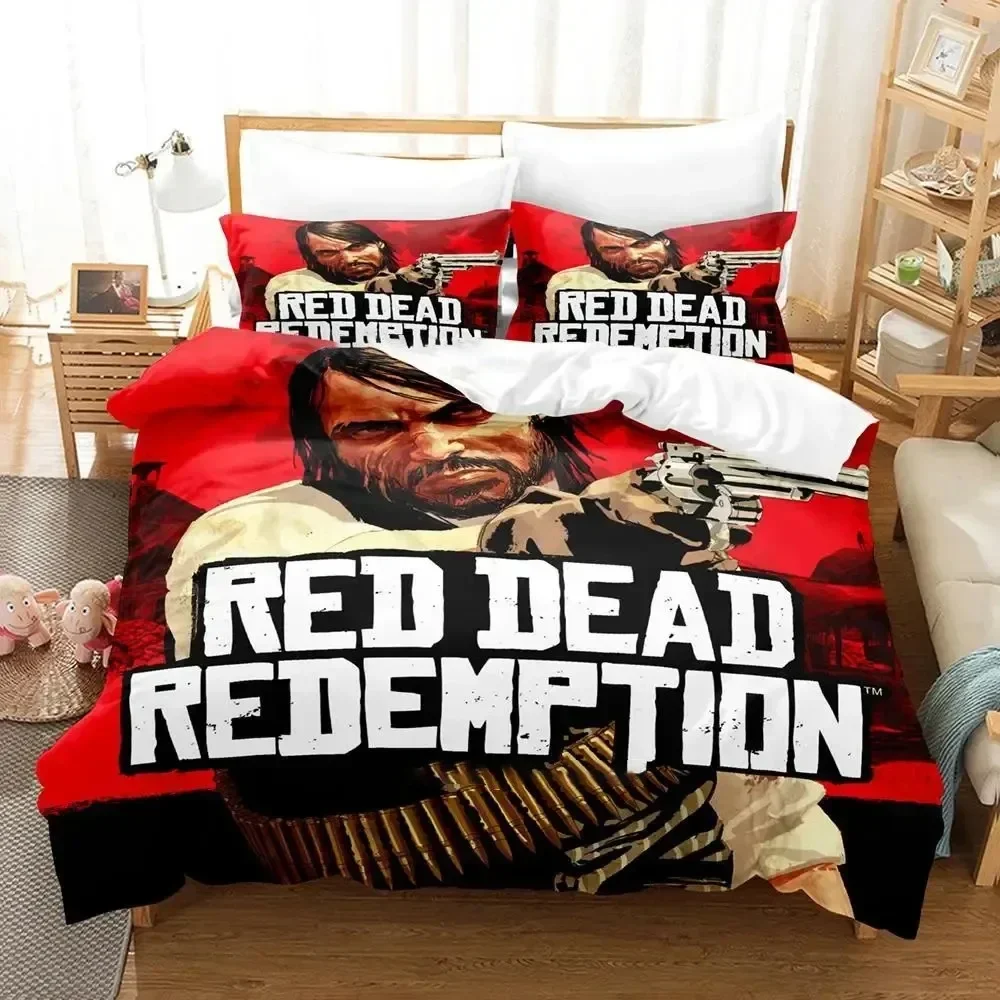 Game Undead Nightmare Red Dead Redemption  Bedding Set Boys Girls Twin Queen Size Duvet Cover Pillowcase Bed Kids Adult