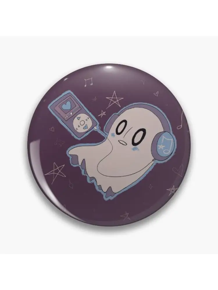 Napstablook-Broche Amusante en Métal avec 3 lèvent Souples, Danemark ge Créatif Amoureux, Décor de Vêtements de Dessin Animé, Cadeau à la Mode