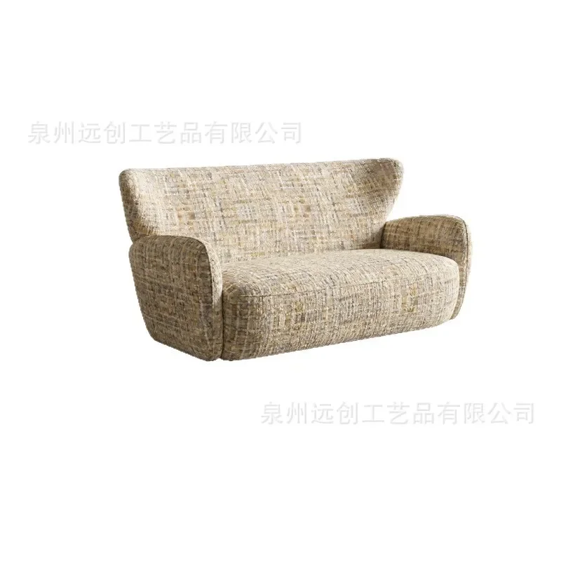 Italian Minimalist Curved Fabric Sofa for Living Room Hotel B&B Lounge Designer Wrap Style Leisure Seating