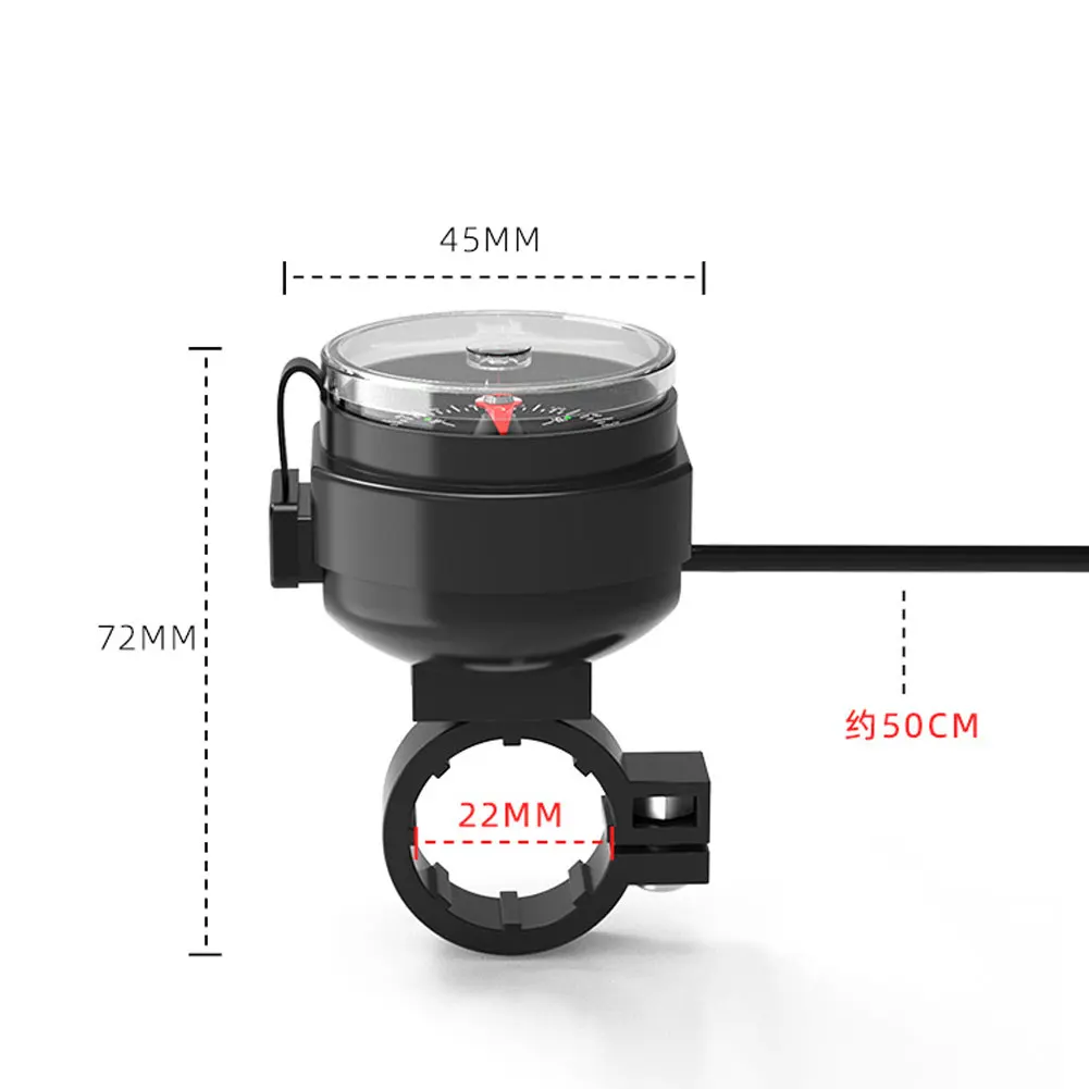 Motorfiets Kompas Oplader Waterdicht Navigatie Apparaat Snel Opladen Adapter Met Montagebeugels Motorfiets Accessoires