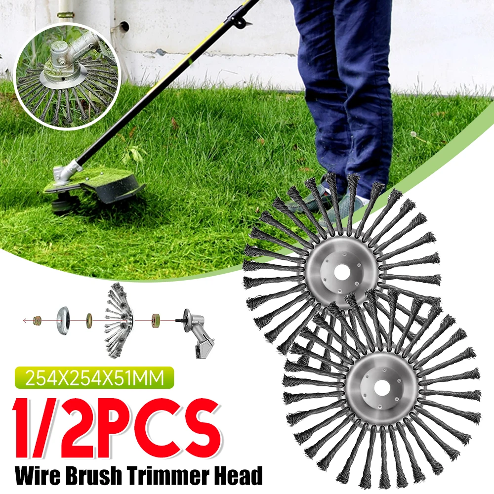 

1/2PCS Garden Weeding Brush Steel Wire Rotary Brushes Cutter Trimmer Head Weeds Blade Lawn Mower Brush Cutter Accessories 2025