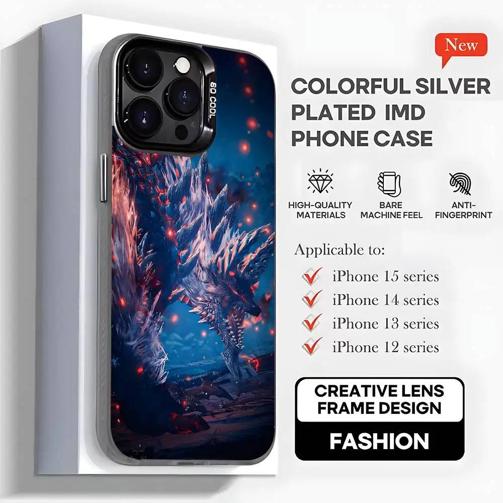 Monster Z-Zinogre Hunter Phone Case For iPhone 16,15,14,13,12,11,Mini,Pro,MAX,plus,Black Matte Shockproof Cover