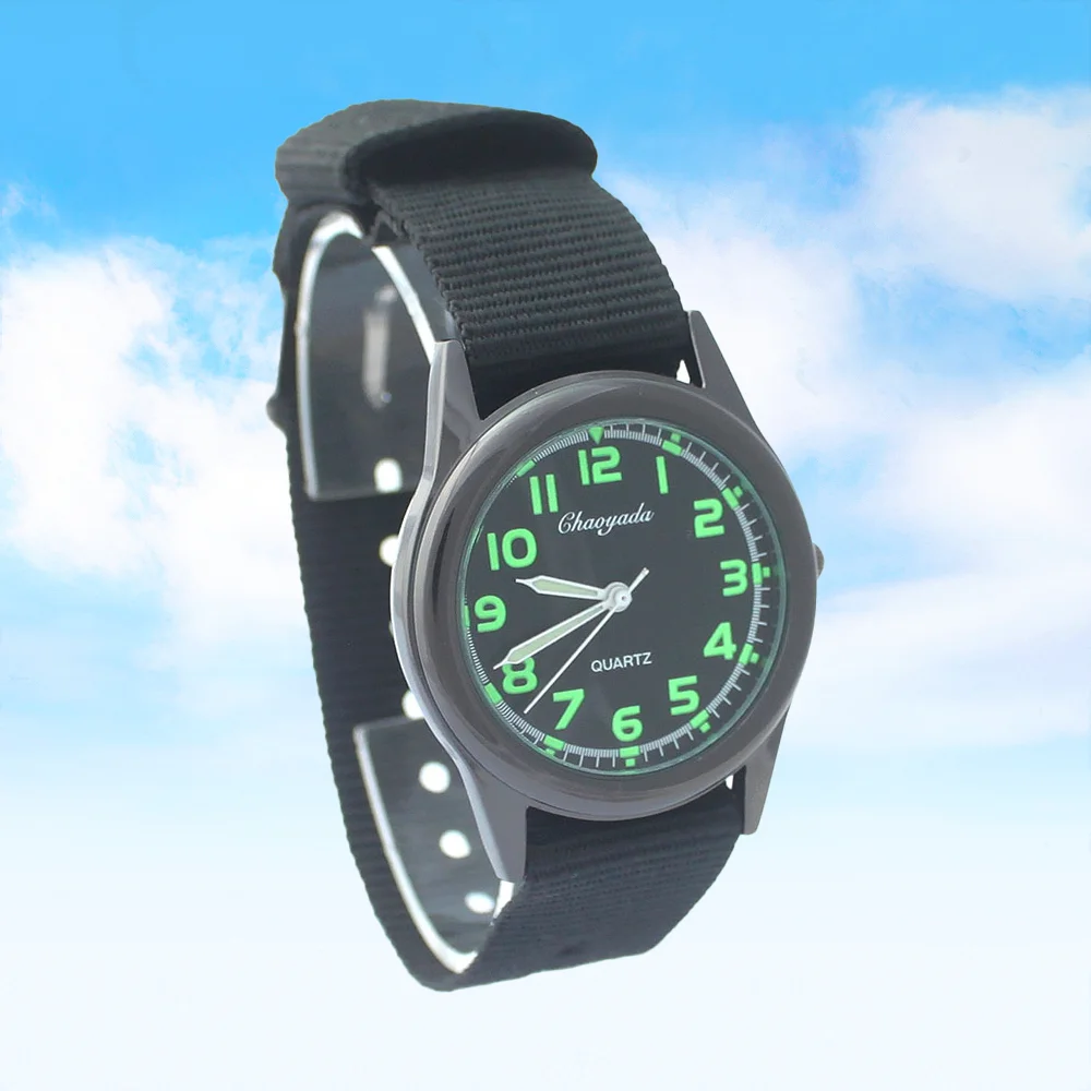 Kids Nylon Fabric Sport Watch Thin Students Canvas Quartz Dress Wristwatch for Children