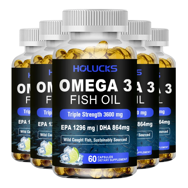 

HOLUCKS Omega 3 Fish Oil Supplement, Support Brain &Heart Health, Boost Workout Energy, Calm Stress, Enhance Cognitive Function