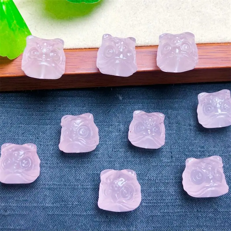 

5 шт., натуральный аметист, танцина, голова льва, кулон из бисера, резьба, целебный камень, аксессуары «сделай сам», праздничный подарок на день рождения, 14 мм