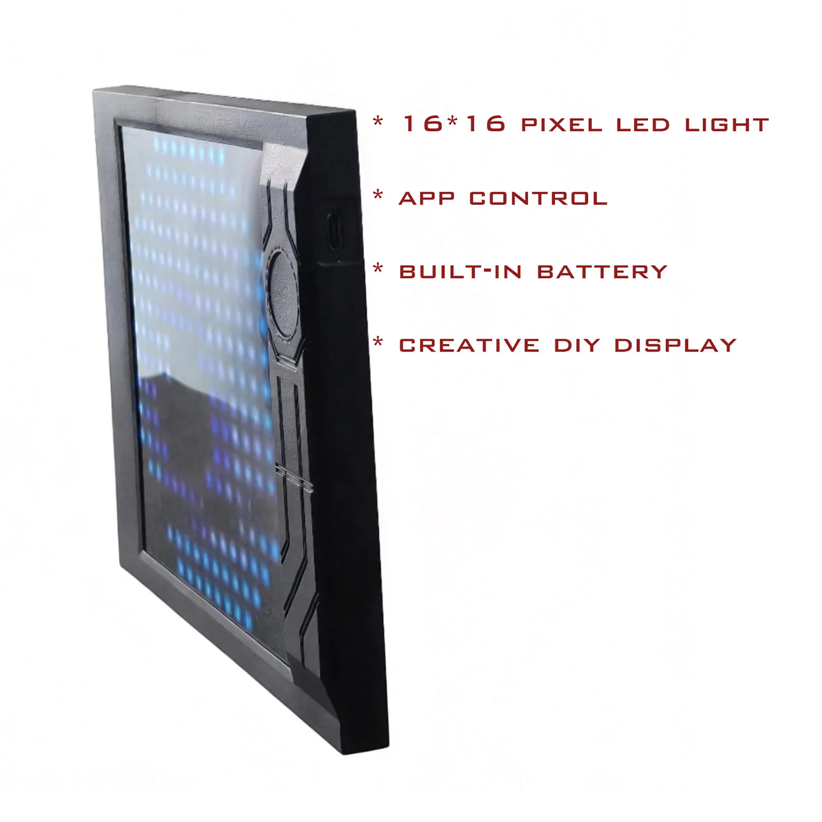 For 2026 Steam Machine Faceplate LED Pixel Matrix Panel 16x16 RGB APP DIY Wireless Control Magnetic Built-in Battery