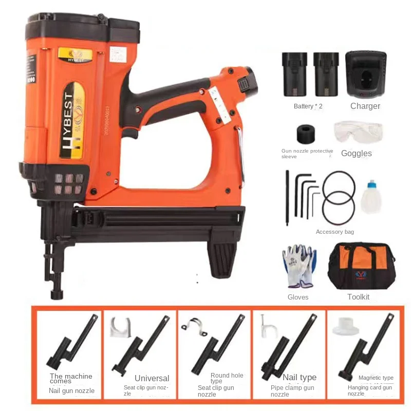 Adjustable Cordless Fast Gas Nailer Air Nailer for Woodworking Concrete Door and Window Trough Decorative GSR40A Fixed Nailer