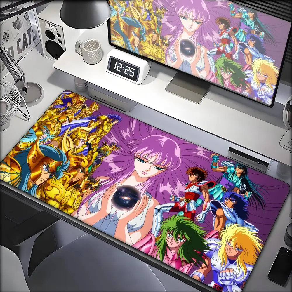 

Saint Seiya Hyoga Shiryus Mousepad HD Printing Computer Gamers Locking Edge Non-slip Mouse Pad XXL90x40cm Keyboard PC Desk Pad