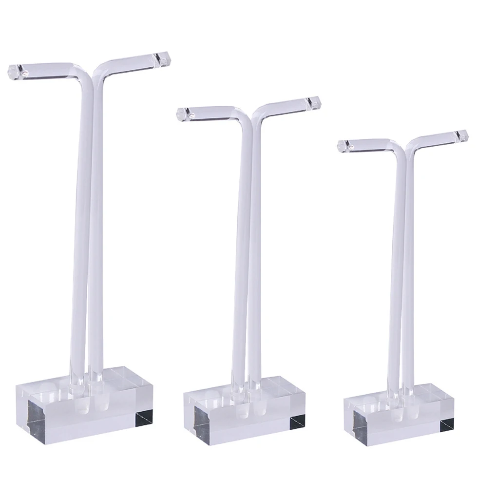 3pcs Jewelry Display Stands Clear Acrylic Earring Holder Jewelry Shop Exhibition Rack Accessory