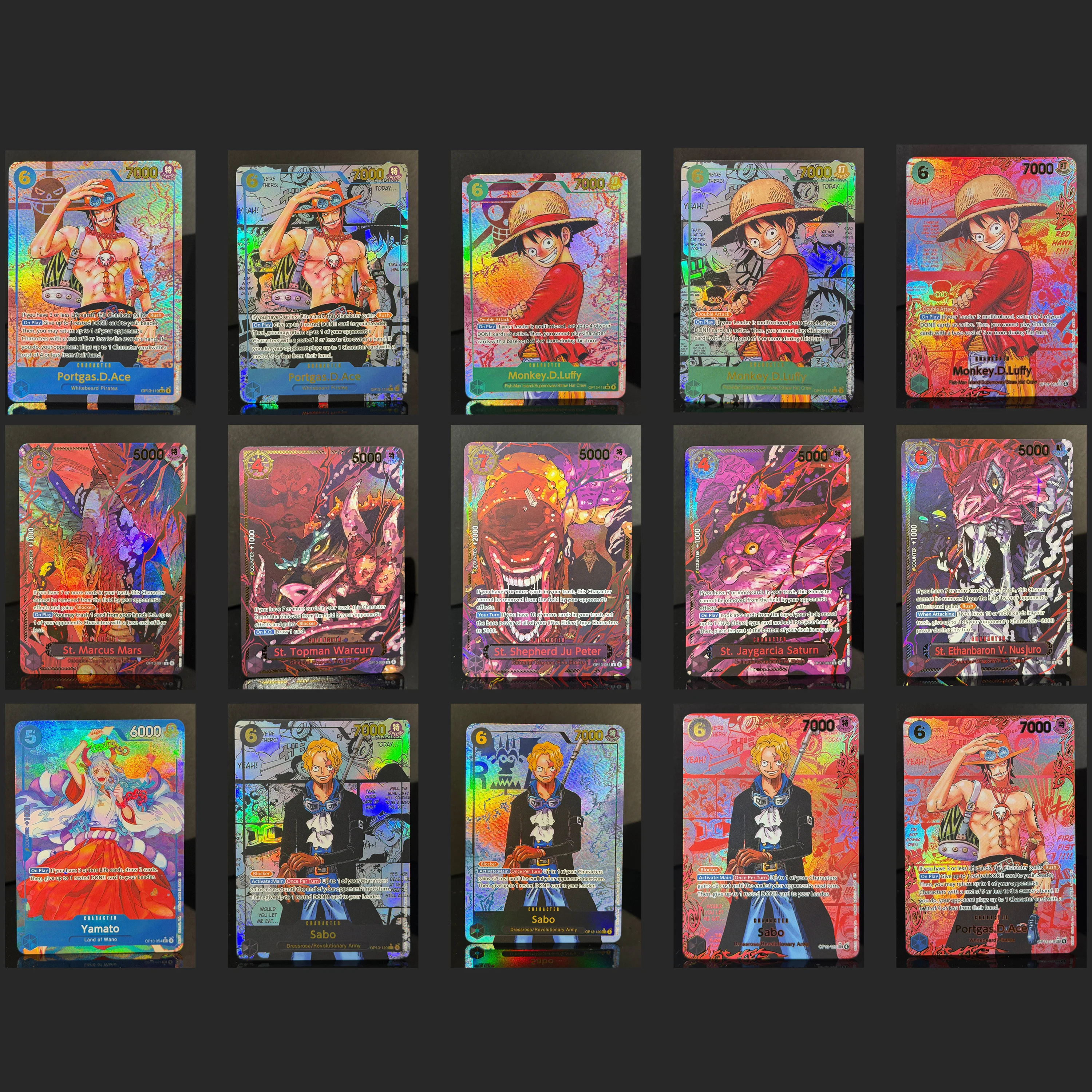 ONE PIECE OPCG TCG OP13 Three Brothers Manga panel/Jolly Roger/Red