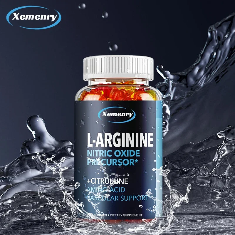 L-Arginine Gummies, Nitric Oxide Supplement - Promotes Muscle Growth and Enhances Endurance in Men