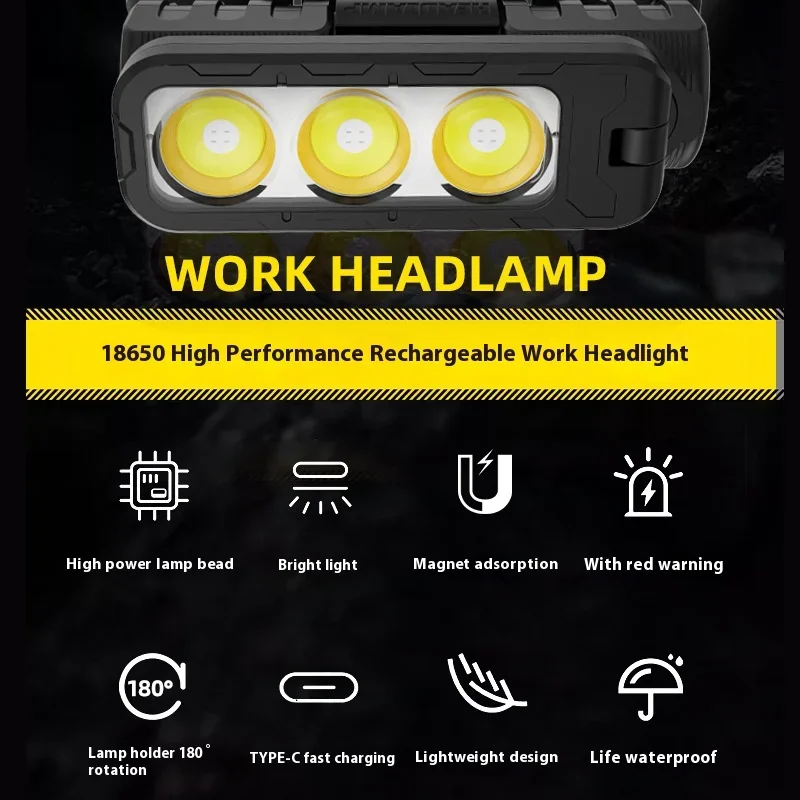 LED Rechargeable Headlamp High Bright Head Lamp With 6 Modes Headlight Waterproof Head Flashlight Camping Light