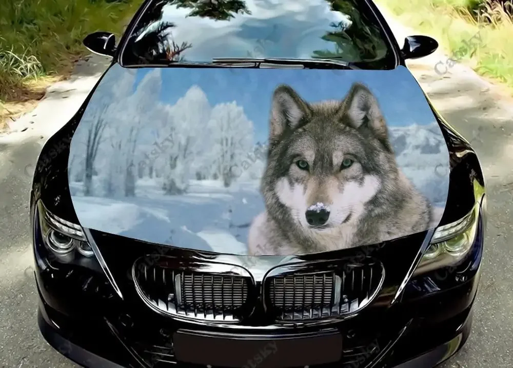 

wolf animal ferocious Car hood vinyl sticker wrap packaging film hood decal sticker universal car hood protective film