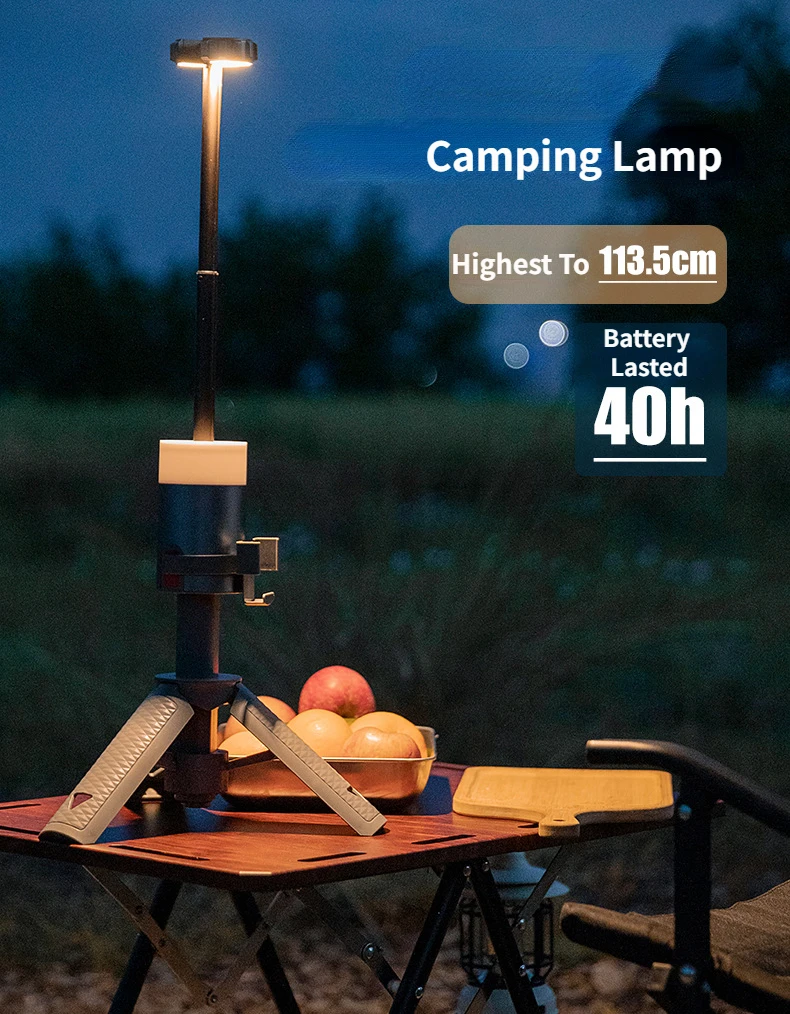 Mounthiker New Camping Lamp Outdoor Portable Telescopic Light Three Section Adjustable Remote Control Camping Lights